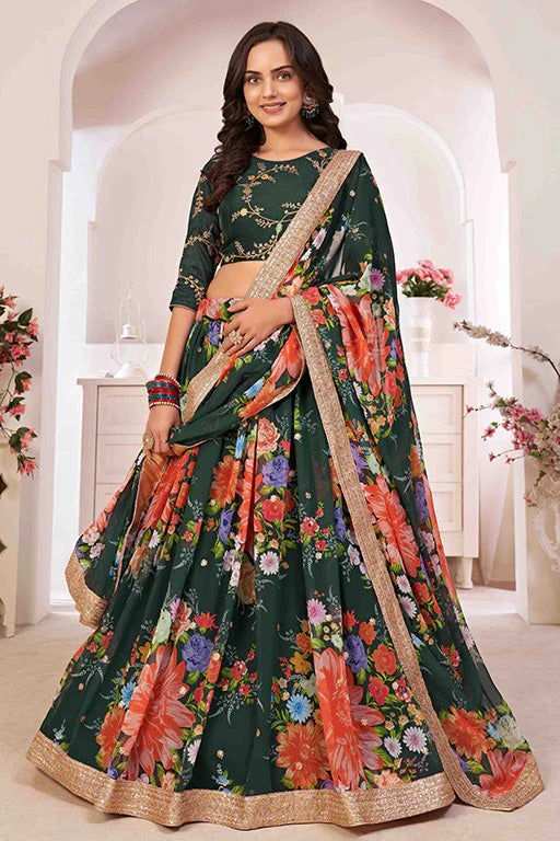 Green Georgette Designer Lehenga Choli NCLC12410161