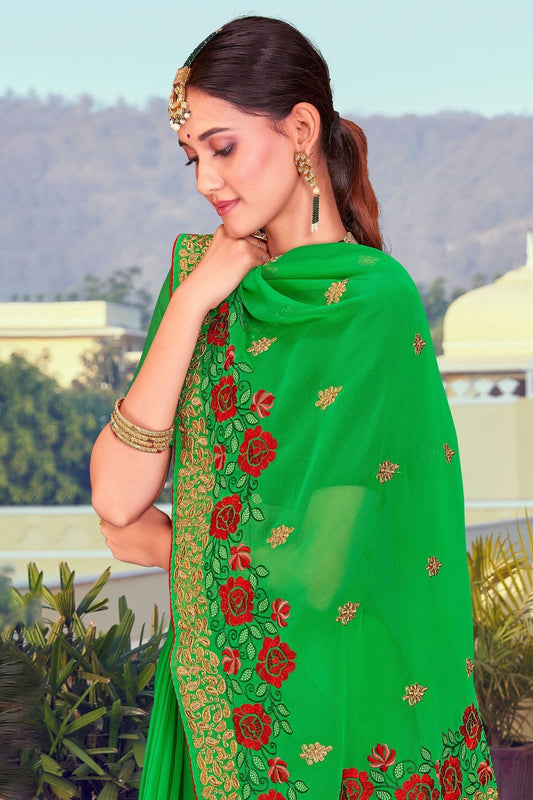 Green Georgette Designer Saree NCLC11210440