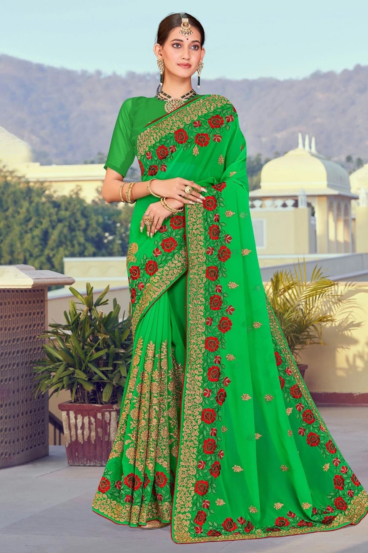 Green Georgette Designer Saree NCLC11210440