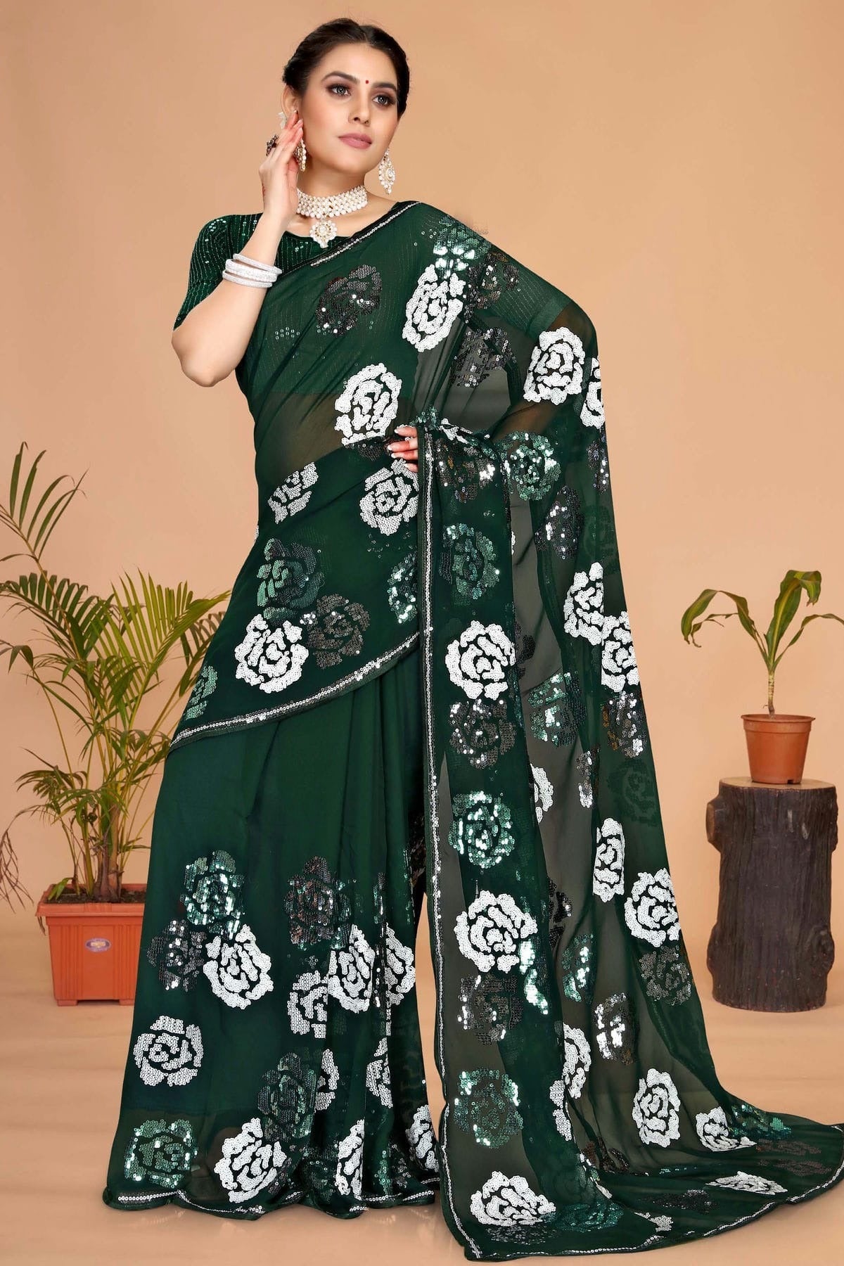 Green Georgette Designer Saree NCSD10910192