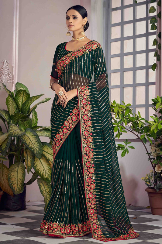 Green Georgette Designer Saree NCSD10910708