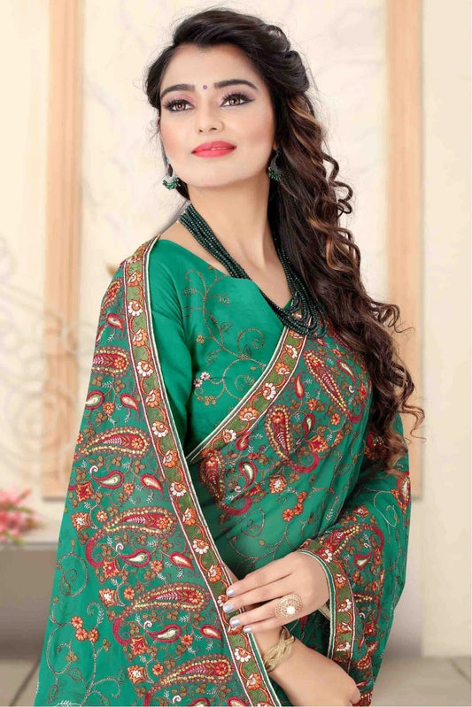 Green Georgette Designer Saree NCSD11210770