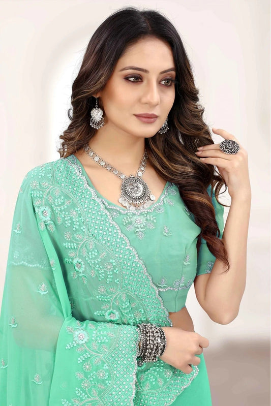 Green Georgette Designer Saree NCSD11210835