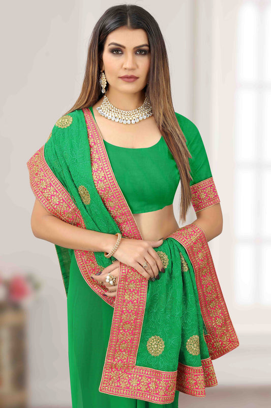 Green Georgette Designer Saree NCSD11210921