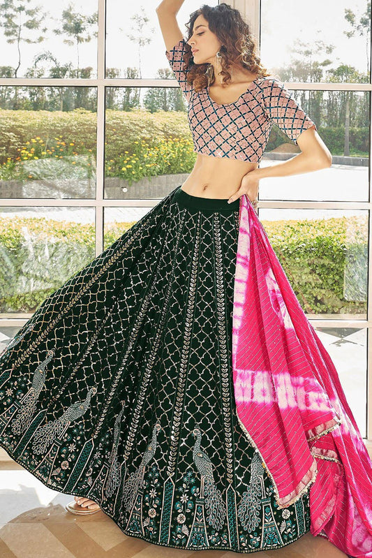 Green Georgette Embroidery Lehenga Choli NCLC11510169