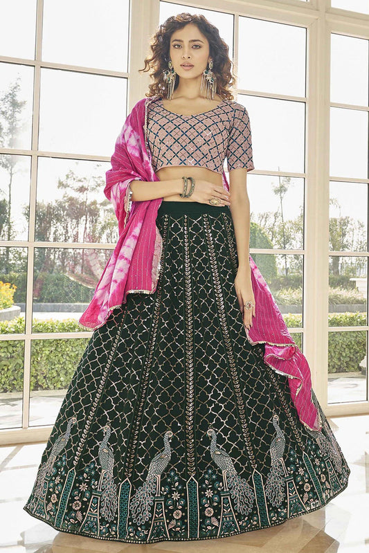 Green Georgette Embroidery Lehenga Choli NCLC11510169