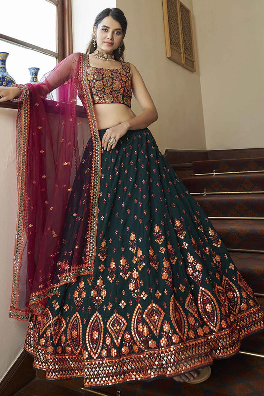 Green Georgette Gota Patti Lehenga Choli NCLC11510153