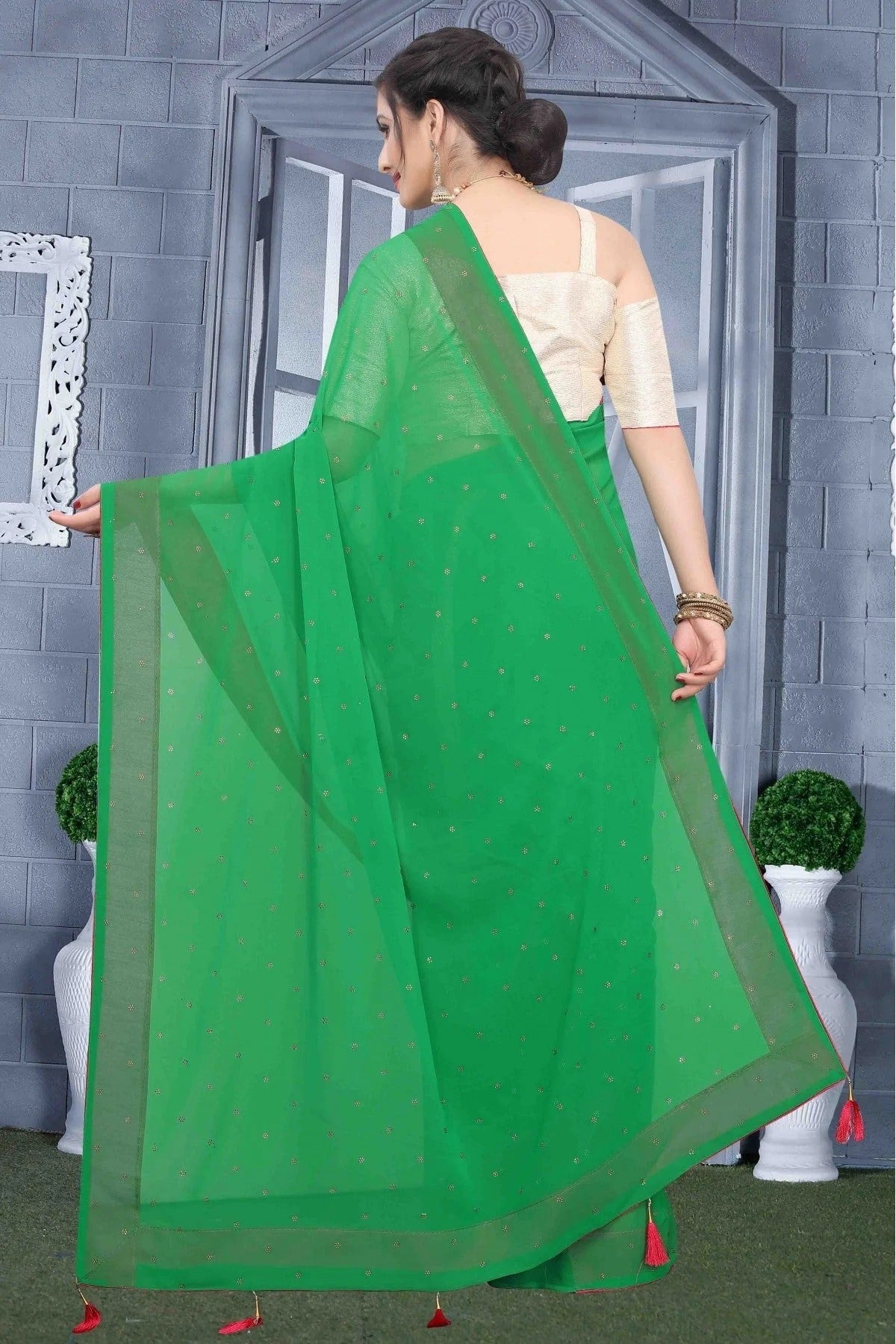 Green Georgette Party Wear Saree NCSD11210680