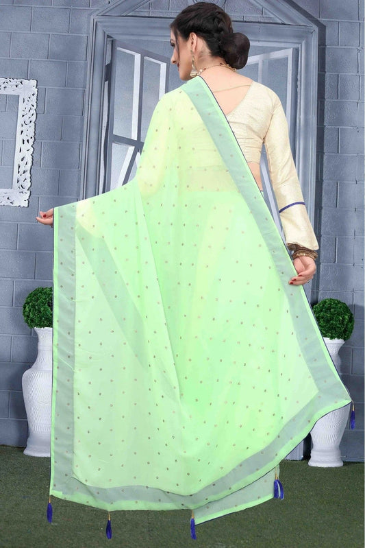 Green Georgette Party Wear Saree NCSD11210684