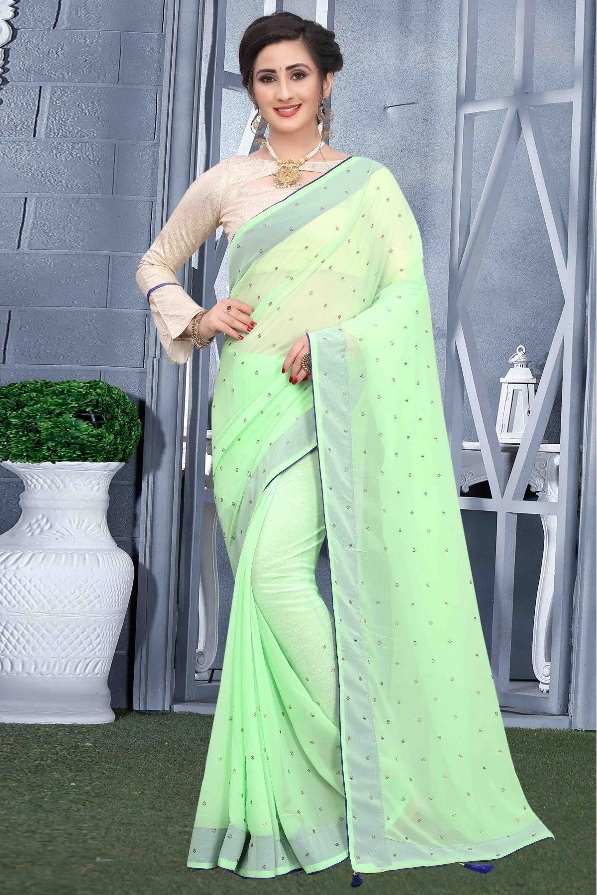 Green Georgette Party Wear Saree NCSD11210684