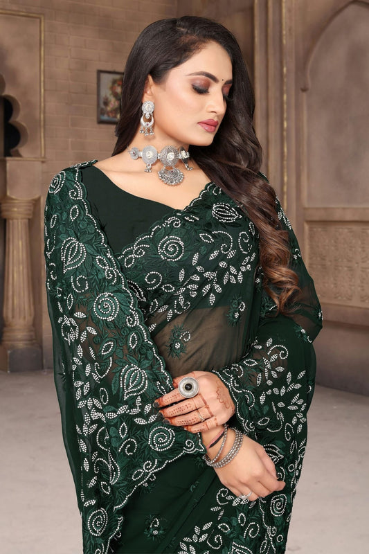 Green Georgette Saree NCSD10910268