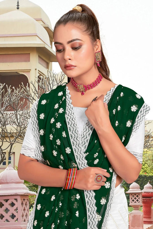 Green Georgette Saree NCSD10910289