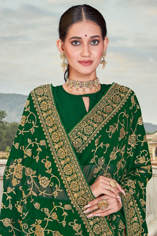 Green Georgette Saree NCSD10910381