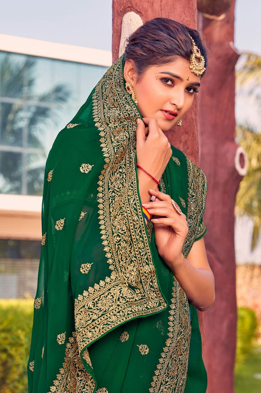 Green Georgette Saree NCSD10910394