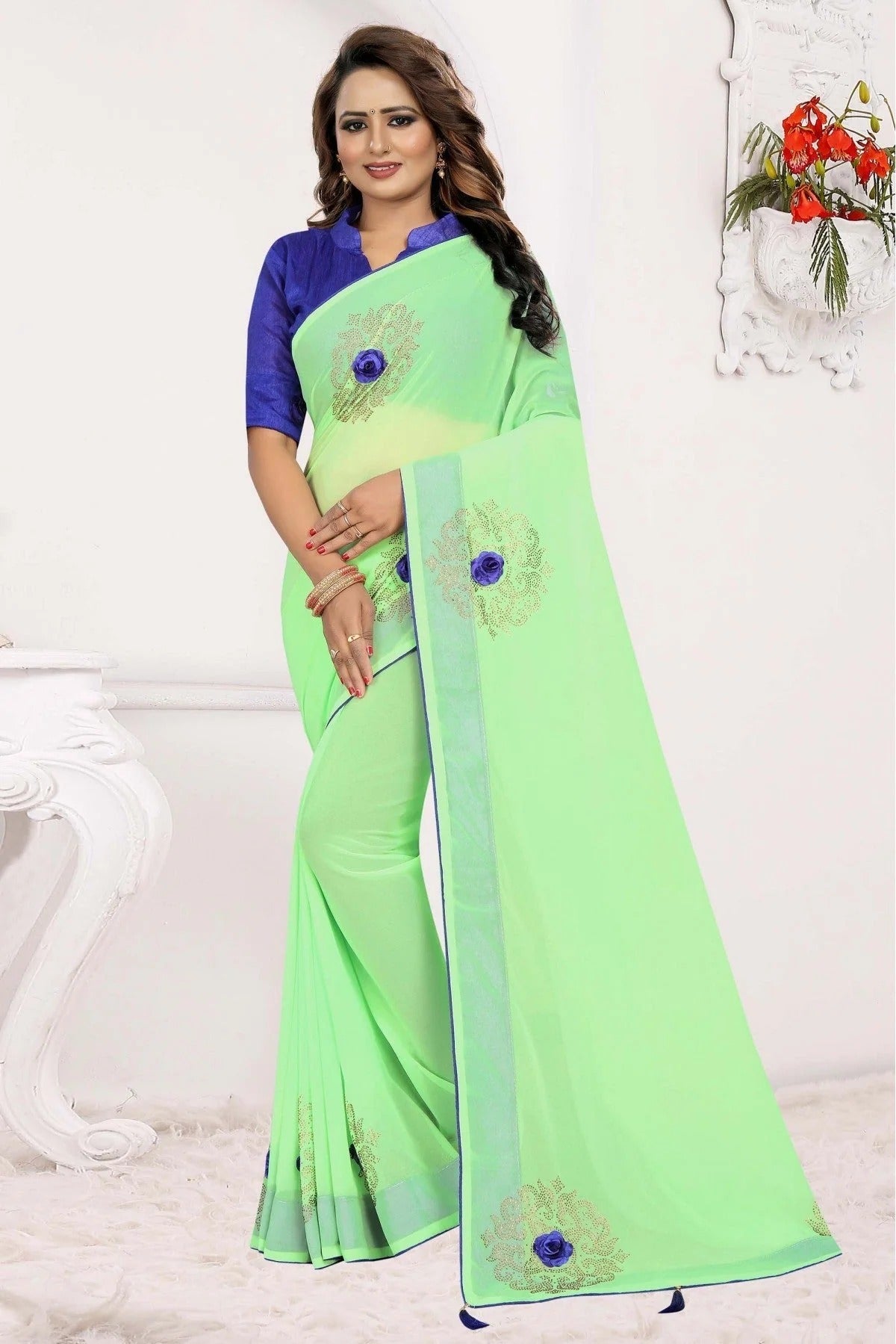 Green Georgette Traditional Saree NCSD11210667