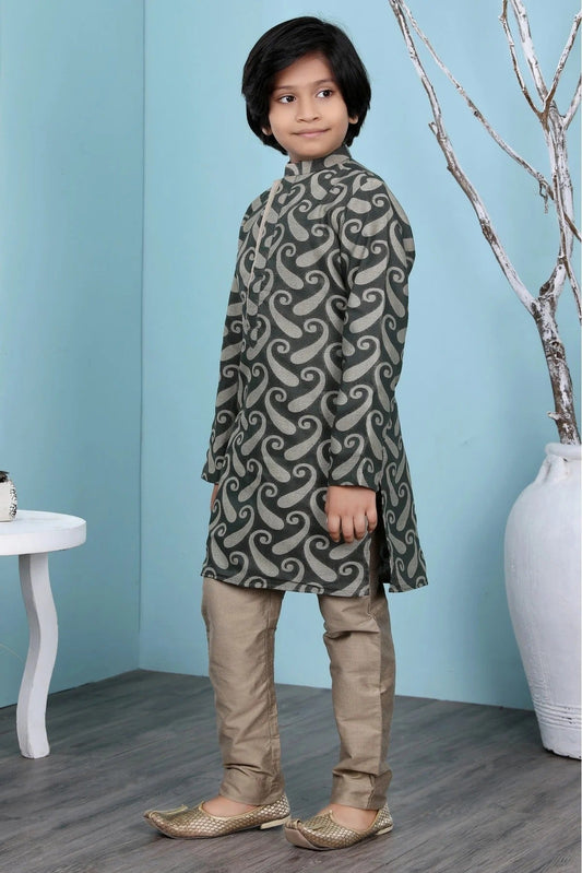 Green Handloom Silk Kurta Pajama NCBW10710692