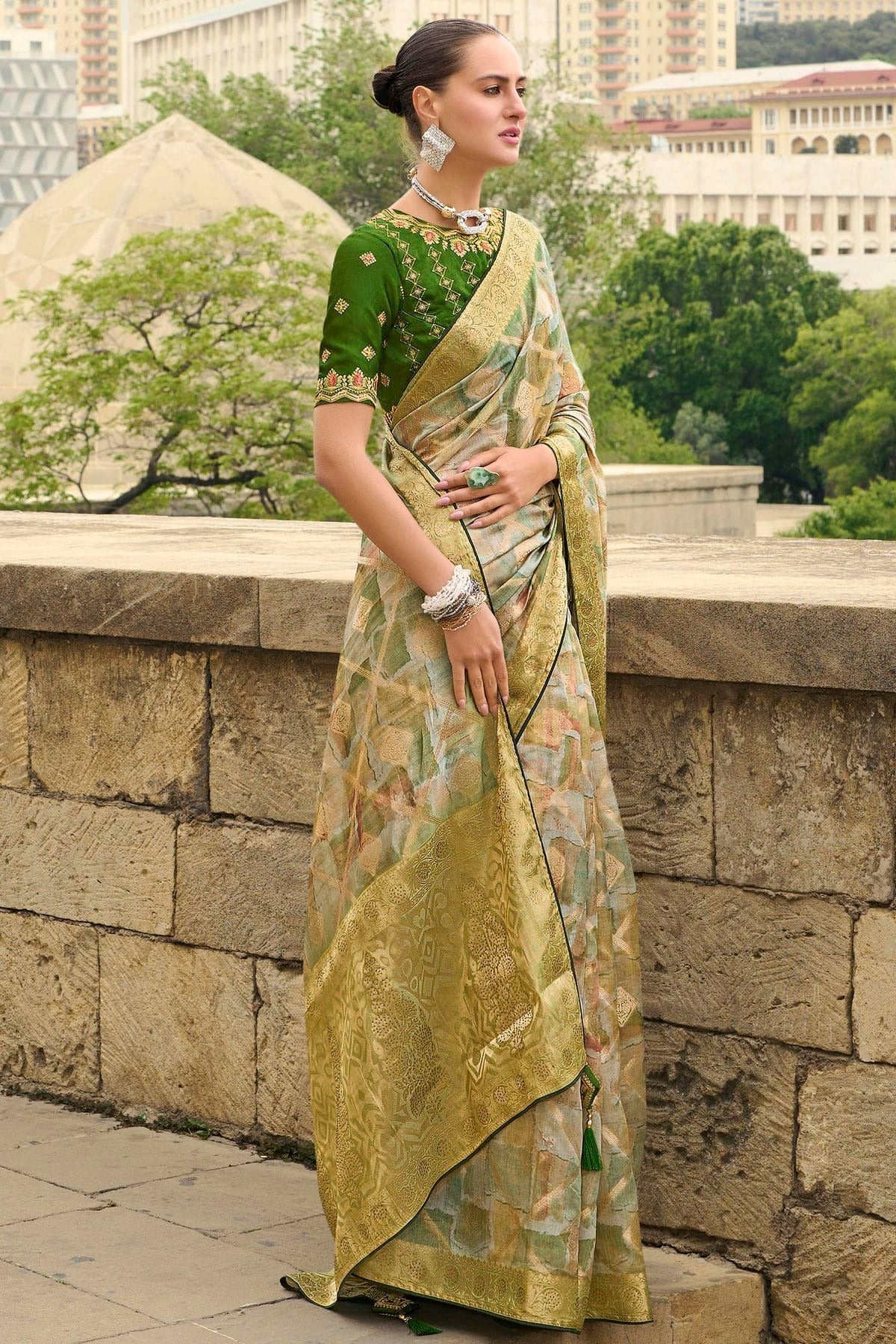 Green Jacquard Silk Traditional Saree NCSD11111475