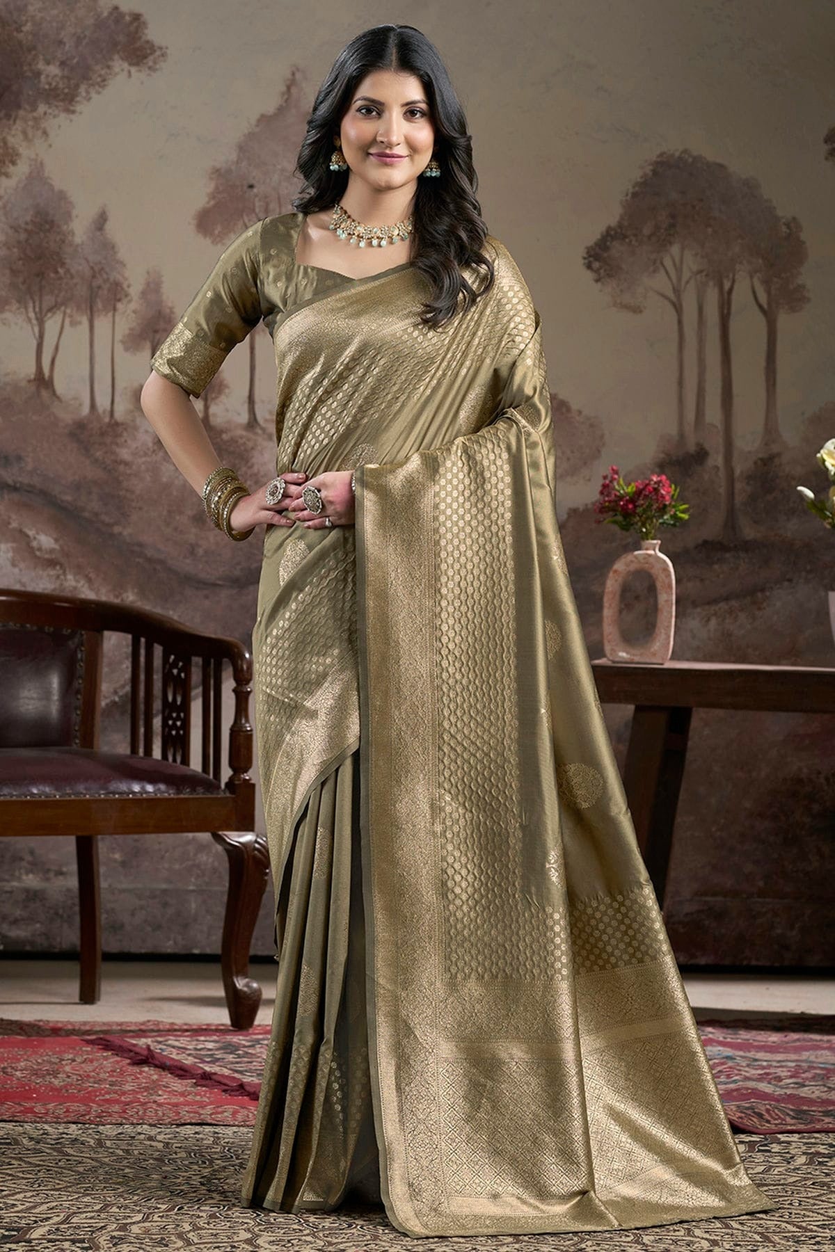 Green Lichi Silk Traditional Saree NCSD11111454