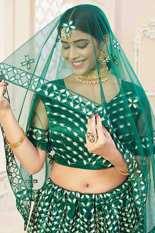 Green Net Designer Lehenga Choli NCLC12410149
