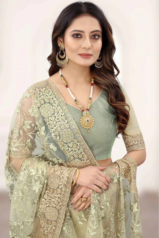 Green Net Designer Saree NCSD11210828