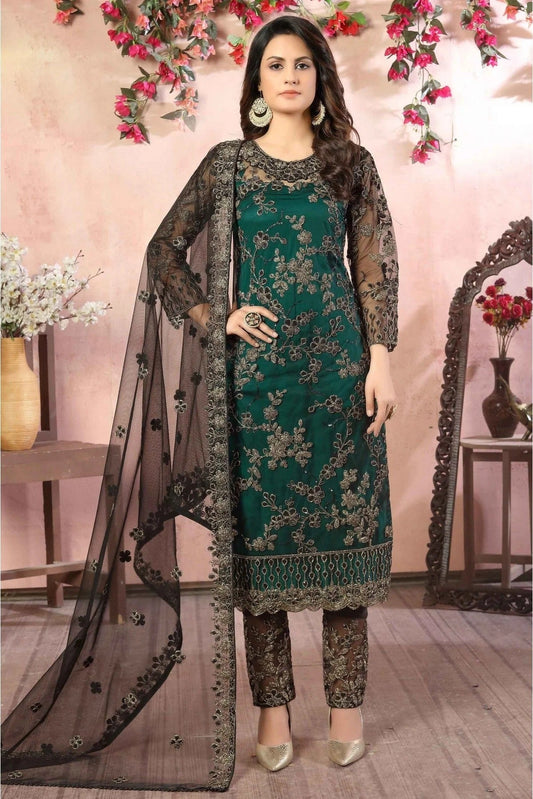 Green Net Pant Style Suit NCSM10510328