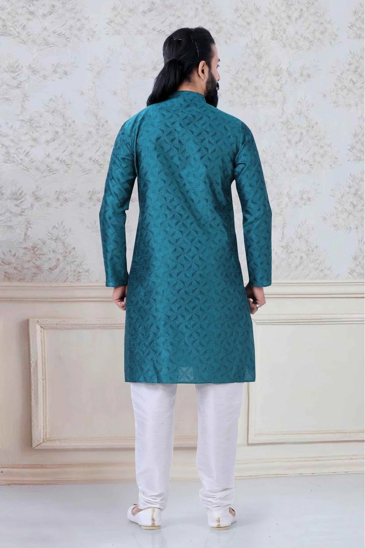 Green Organza Festival Wear Kurta Pajama NCKP11310136