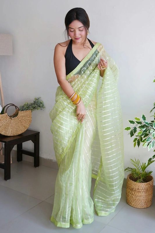 Green Organza Saree NCSD11112468
