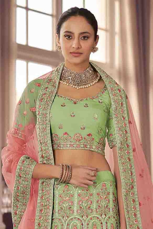 Green Organza Thread Lehenga Choli NCLC10810437