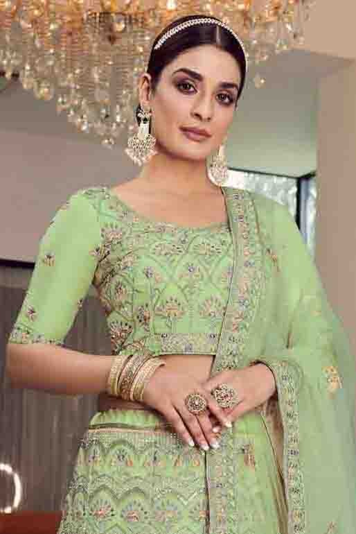 Green Organza Thread Lehenga Choli NCLC10810439