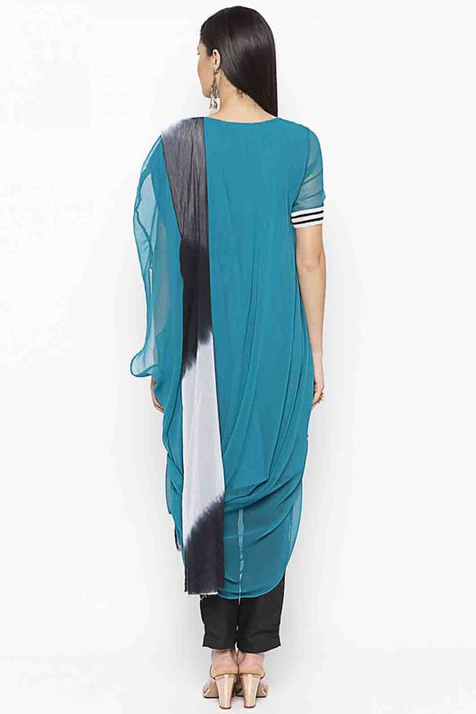 Green Plus Size Georgette Embroidery Pant Style Suit NCSS10710657