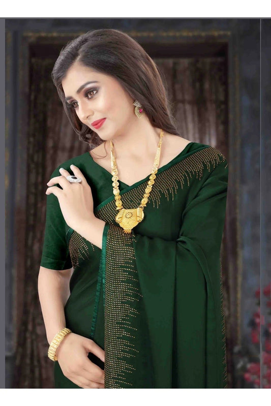 Green Pure Satin Designer Saree NCSD11210747