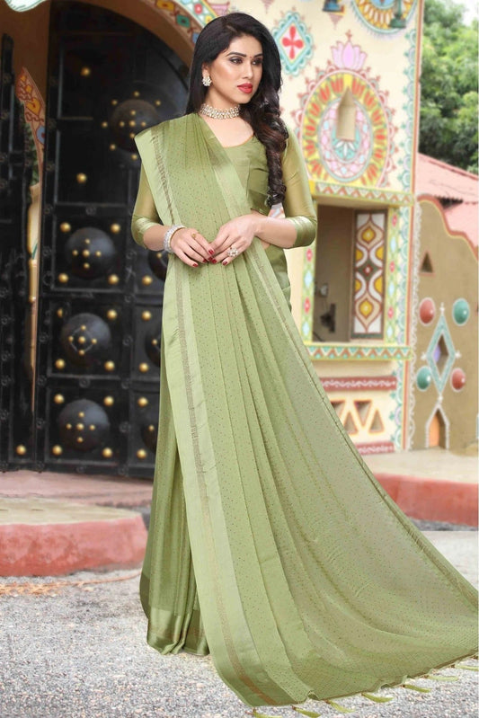 Green Satin Designer Saree NCSD11210691