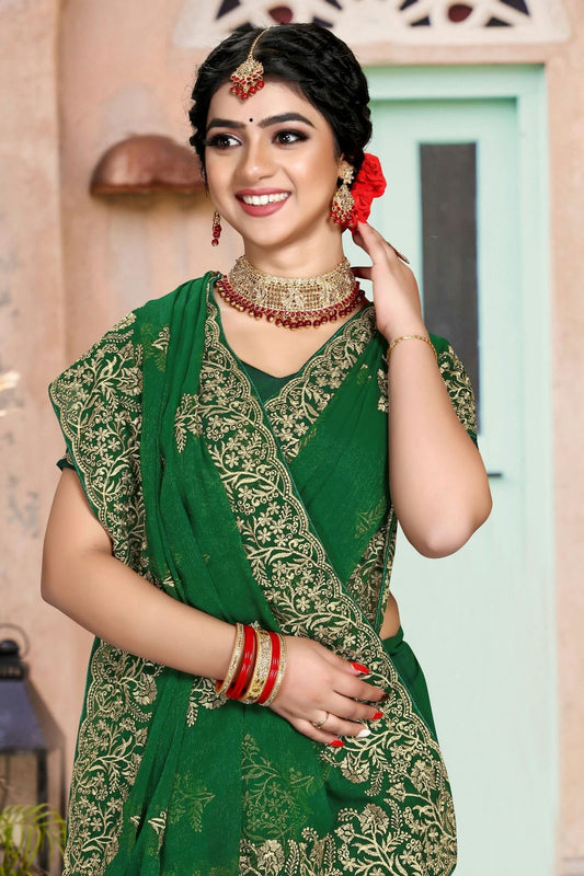 Green Silk Designer Saree NCLC11210463