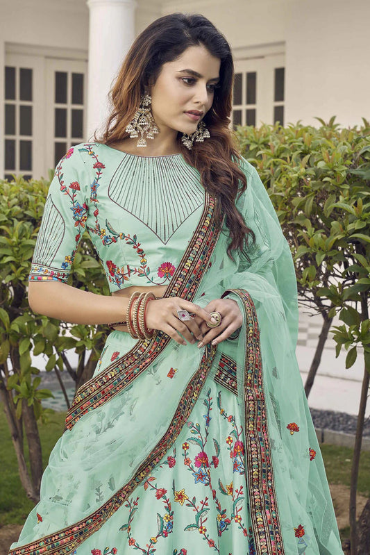 Green Silk Embroidery Lehenga Choli NCLC11510155