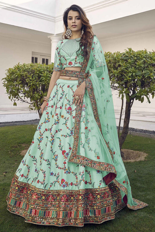 Green Silk Embroidery Lehenga Choli NCLC11510155