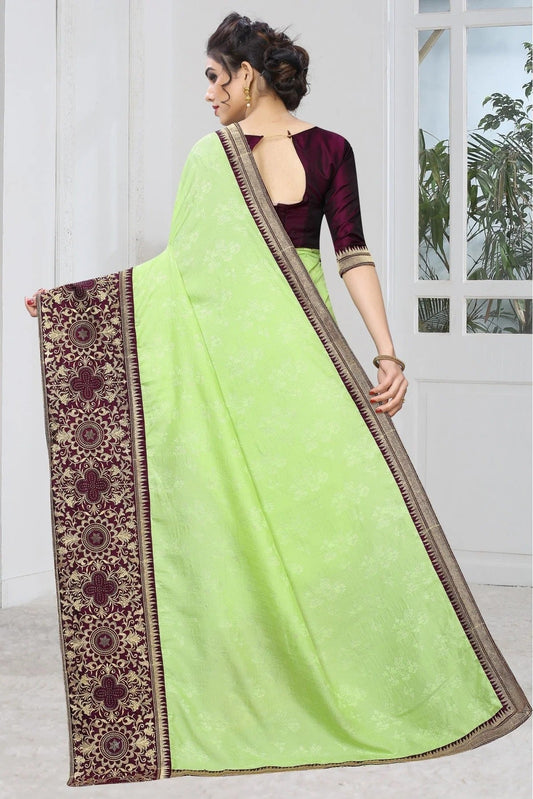 Green Silk Jacqaurd Embroidery Saree NCSD11210820