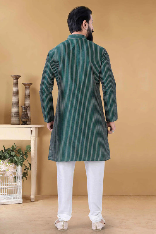 Green Silk Kurta Pajama NCKP11310177