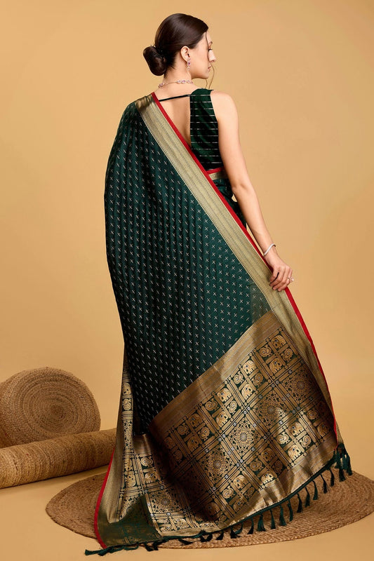 Green Soft Silk Saree NCSD11112555