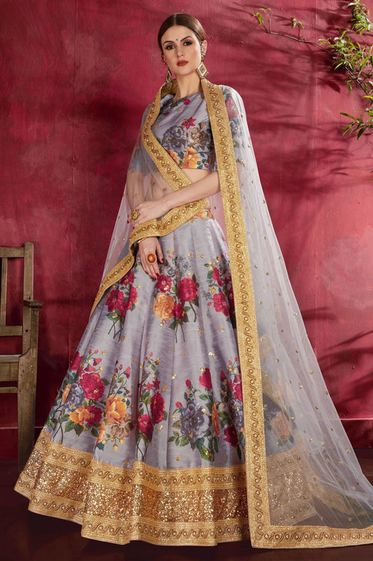 Grey Banglori Silk Designer Lehenga Choli NCLC10110367