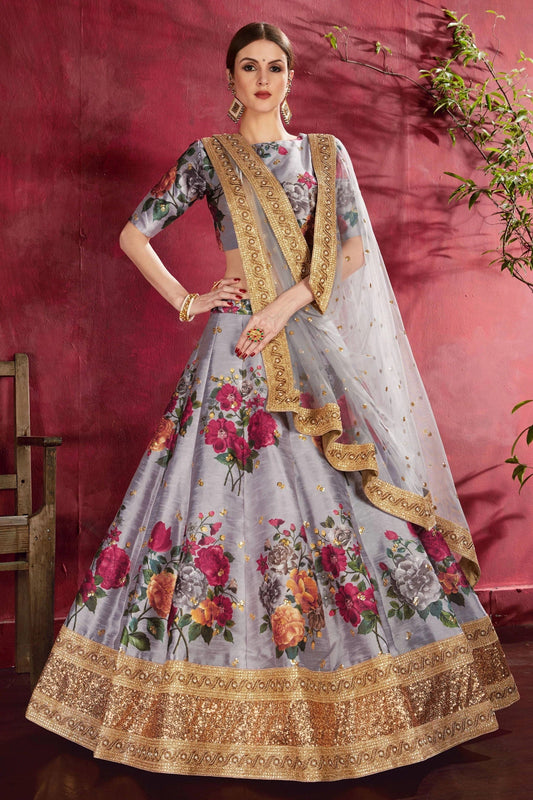 Grey Banglori Silk Designer Lehenga Choli NCLC10110367