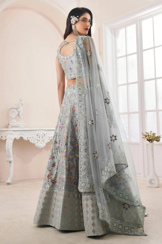 Grey Embroidery Art Silk Lehenga Choli NCLD10810230