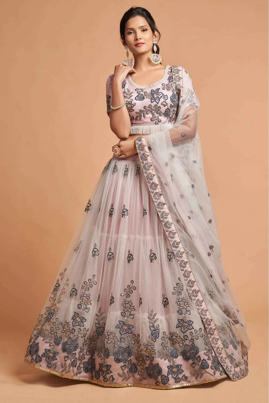 Grey Net Lehenga Choli NCLC10110350