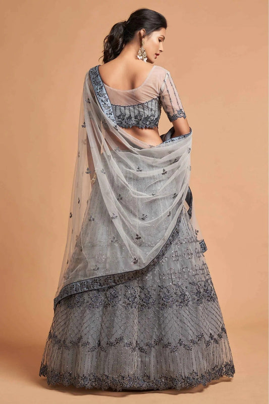 Grey Net Lehenga Choli NCLC10110354