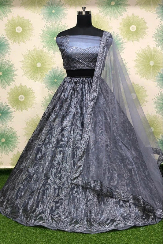Grey Net Lehenga Choli NCLC10210128