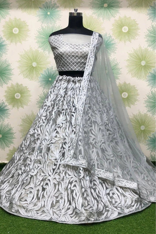 Grey Net Lehenga Choli NCLC10210130