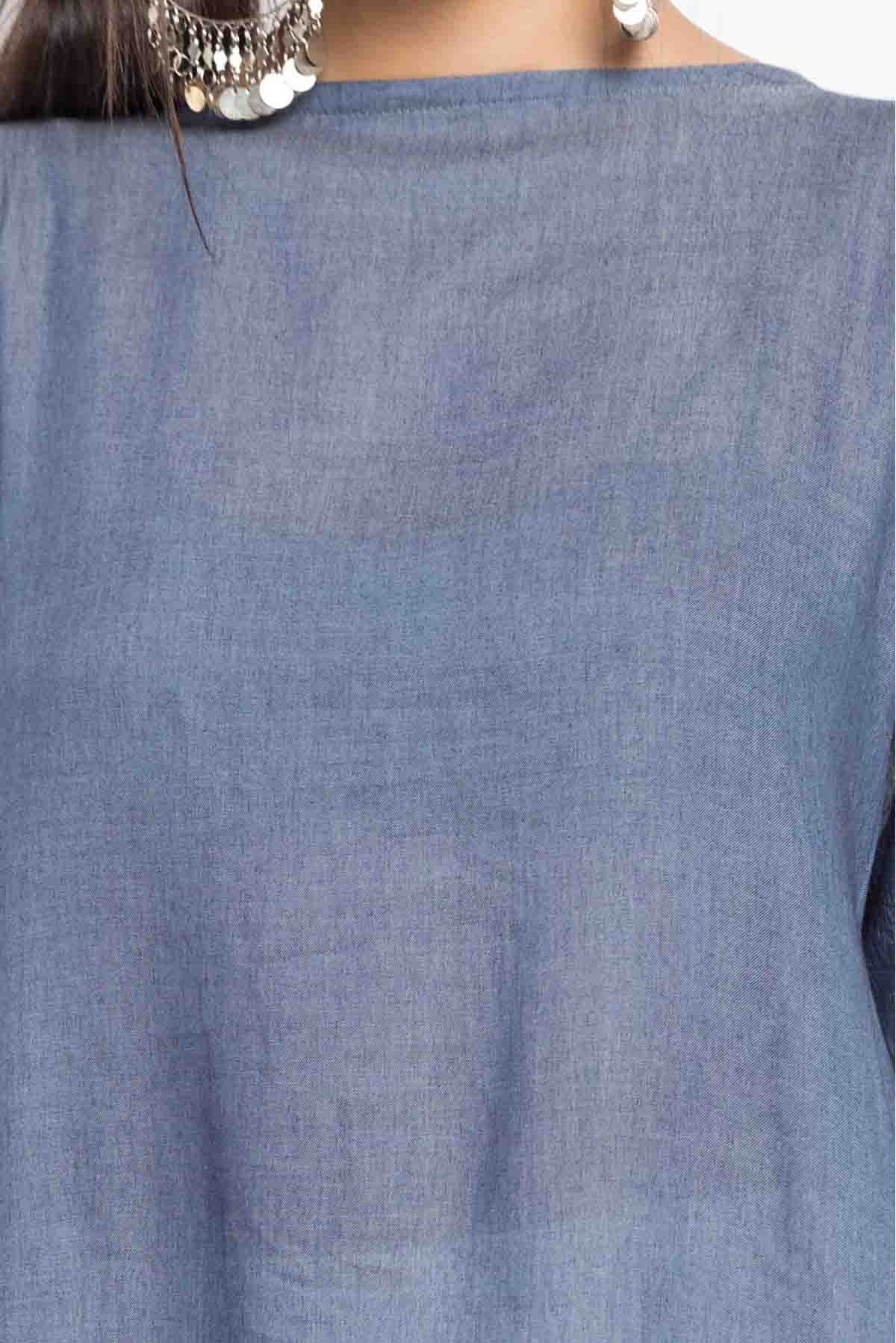 Grey Plus Size Stitched Cotton Churidar Suit NCSS10710490