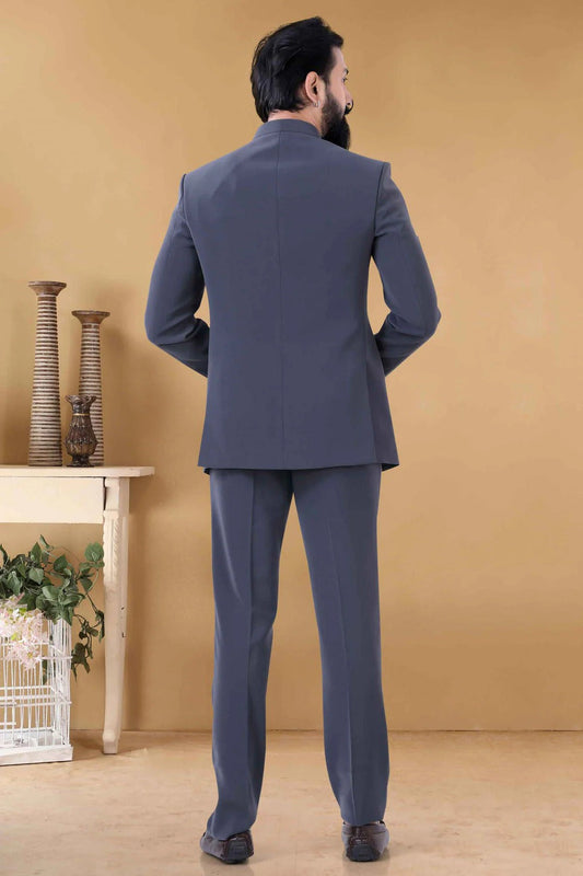 Grey Rayon Jodhpuri Suit NCSH11310187