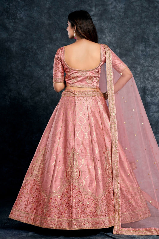 Italian Silk Designer Lehenga CholiIn Baby Pink NCLC12710162