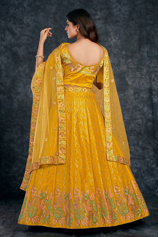 Italian Silk Designer Lehenga CholiIn Yellow NCLC12710161