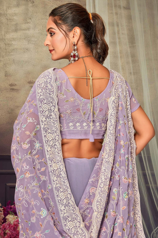 Lavender Georgette Designer Saree NCLC11210316